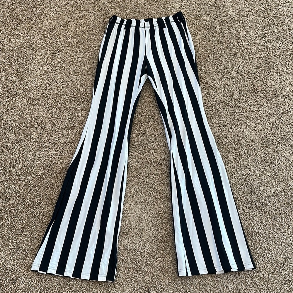 Black and white striped Dracula Clothing pants